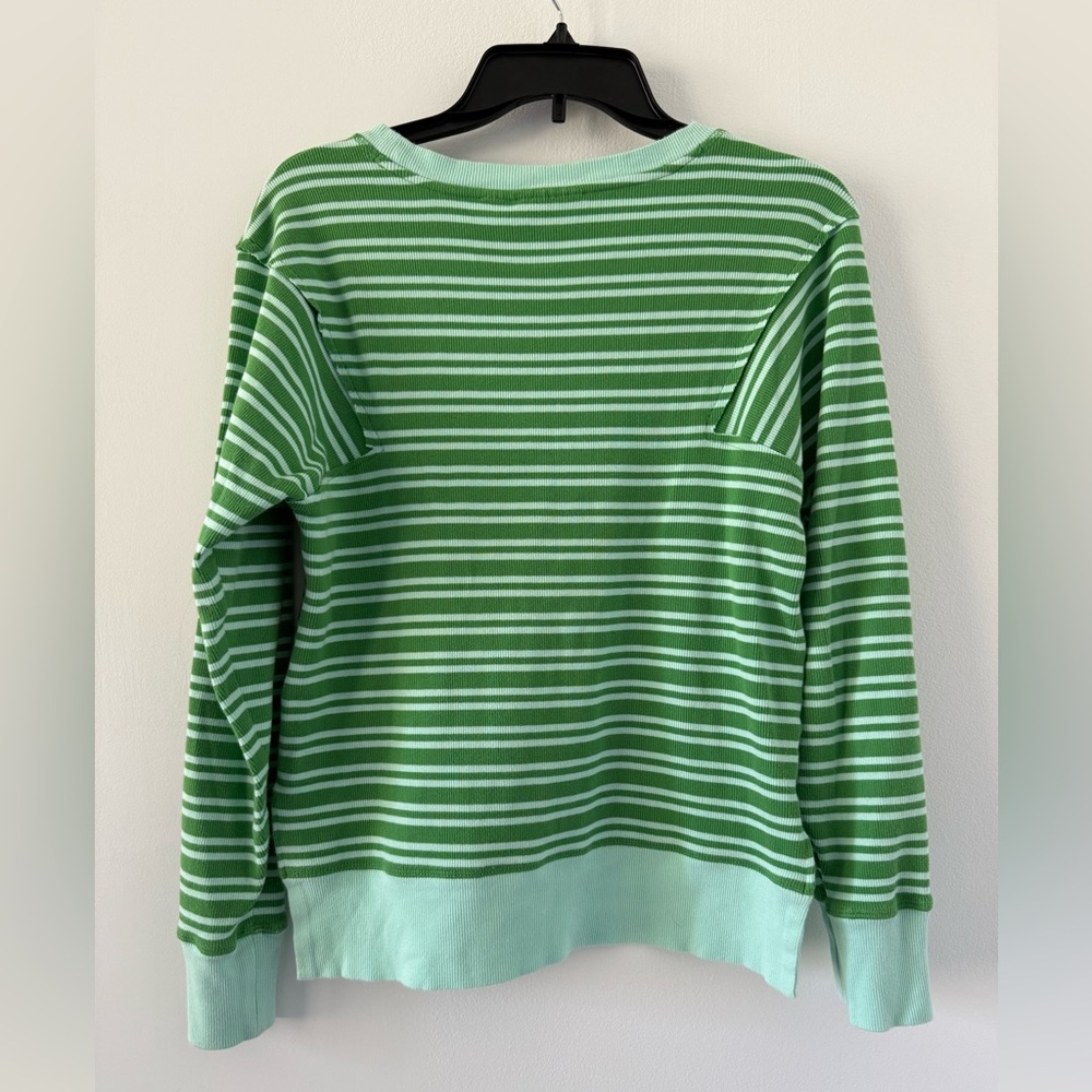 Anthropologie Maeve Green Striped Top - Picture 4 of 6